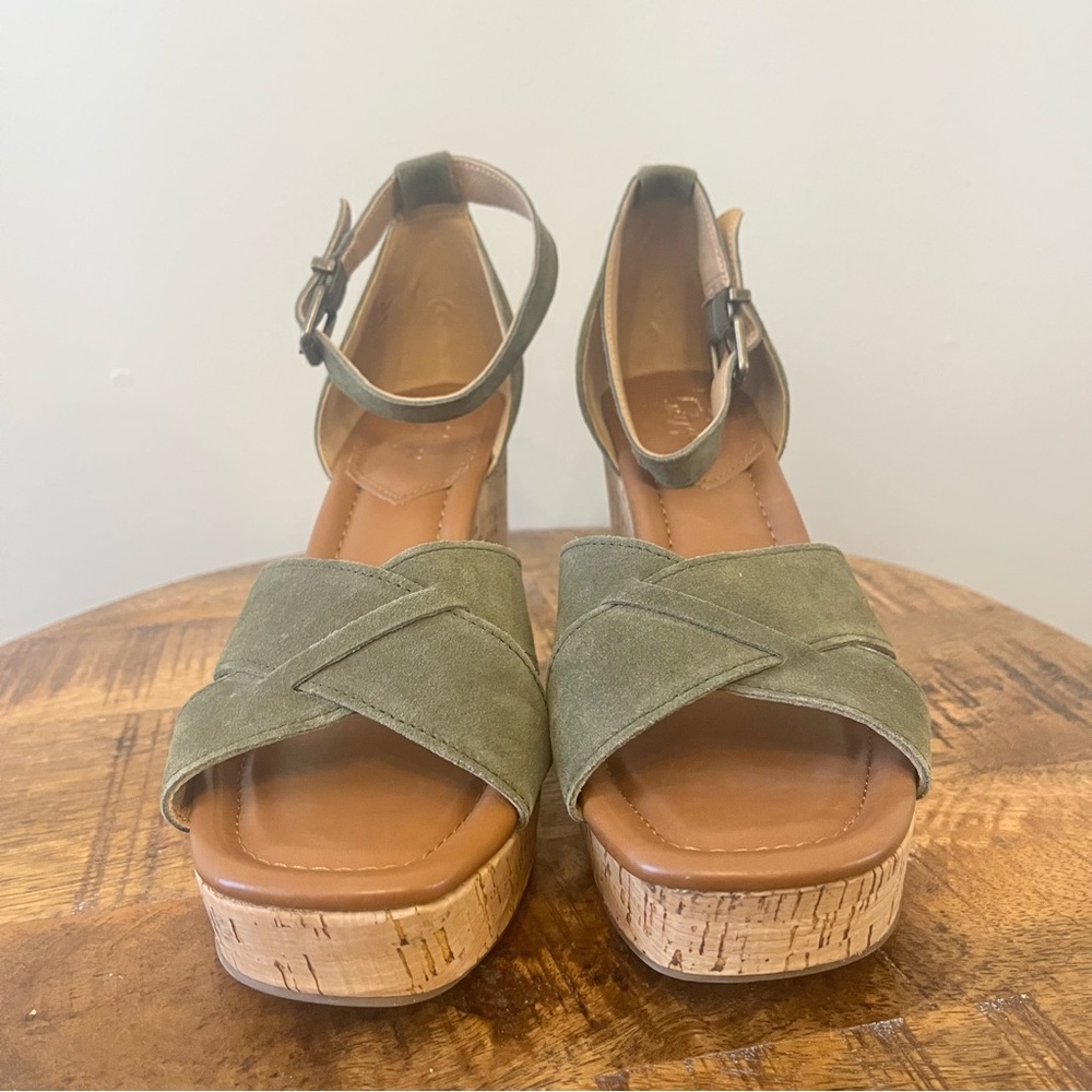 Crown Vintage Chalina Wedge Sandal Green Sz 8.5 - Picture 7 of 7